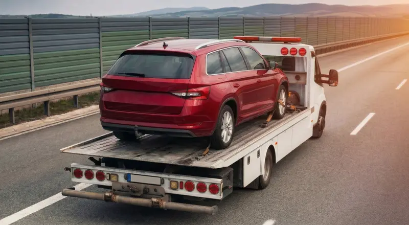 Guincho para carros em Natal – carro sendo carregado em plataforma